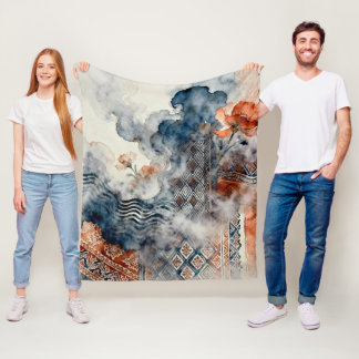 Ethereal Indonesian Batik Fleece Blanket