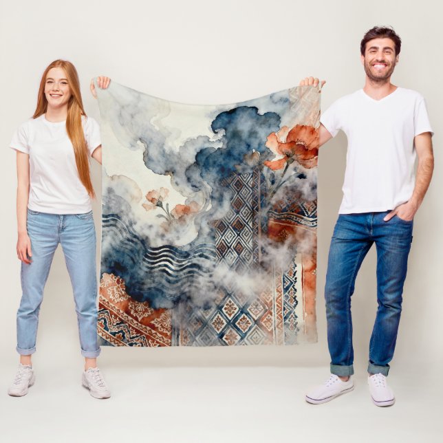 Ethereal Indonesian Batik Fleece Blanket (In Situ)