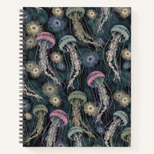 Ethereal Jellyfish and Anemones in Teal and Pink