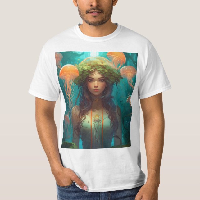 Ethereal Jellyfish Elegance T-Shirt (Front)