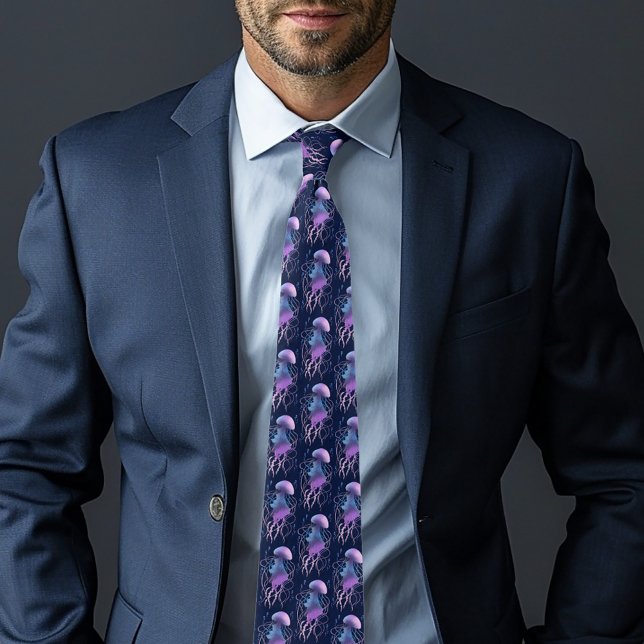 Ethereal Jellyfish Violet Blue Tie (Creator Uploaded)