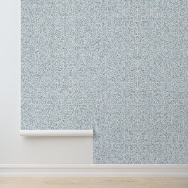 Ethereal Lace: Delicate Monochrome Abstract Wallpaper (Application)