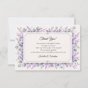 Ethereal Lavender Floral Wedding Thank You Card