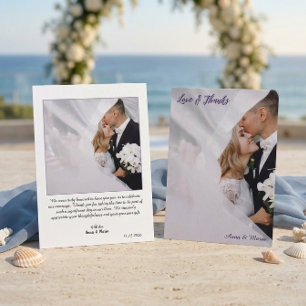 Ethereal Lavender Violet Photo Wedding Thank You