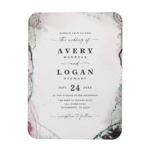 Ethereal Lilac Purple & Green Wedding Invitation Magnet