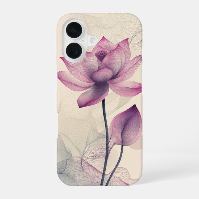 Ethereal Lotus Bloom iPhone 16 Case (Back)