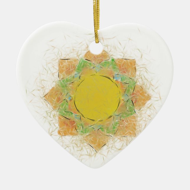 Ethereal Lotus Flower Ceramic Ornament (Front)