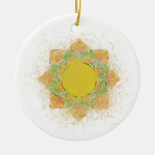 Ethereal Lotus Flower Ceramic Ornament