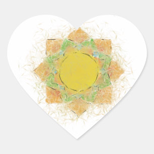 Ethereal Lotus Flower Heart Sticker