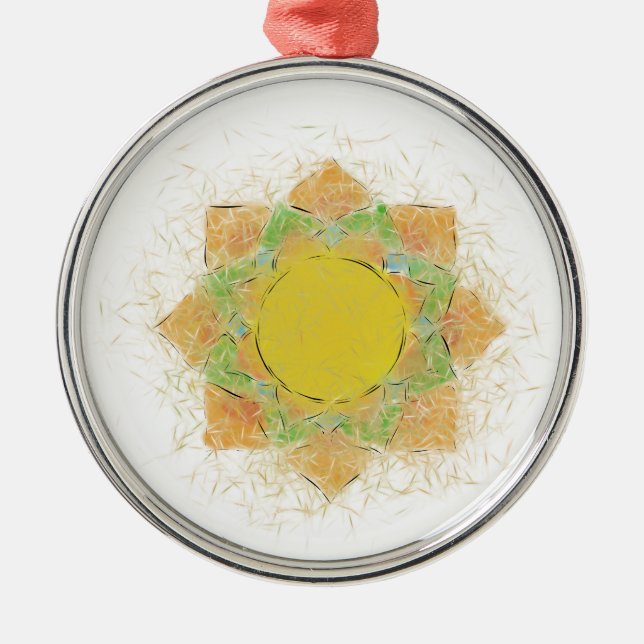 Ethereal Lotus Flower Metal Ornament (Front)