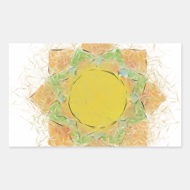 Ethereal Lotus Flower Rectangular Sticker (Front)