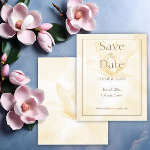 Ethereal Magnolia, Budget Wedding Save The Date
