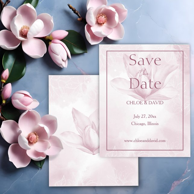 Ethereal Magnolia, Budget Wedding Save The Date (Creator Uploaded)