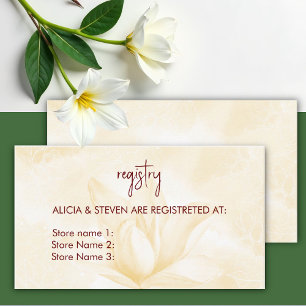Ethereal Magnolia Flower, Registry  Enclosure Card