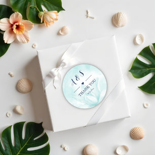 Ethereal Magnolia Flower, Thank You Classic Round Sticker