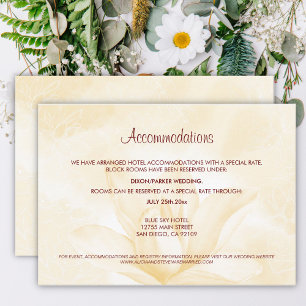 Ethereal Magnolia Flower, Wedding Accommodations  Enclosure Card
