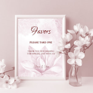 Ethereal Magnolia Flower, Wedding Favours Poster