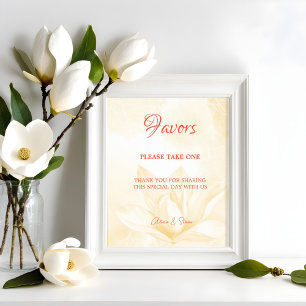 Ethereal Magnolia Flower, Wedding Favours Poster