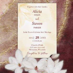 Ethereal Magnolia Flower, Wedding Invitation