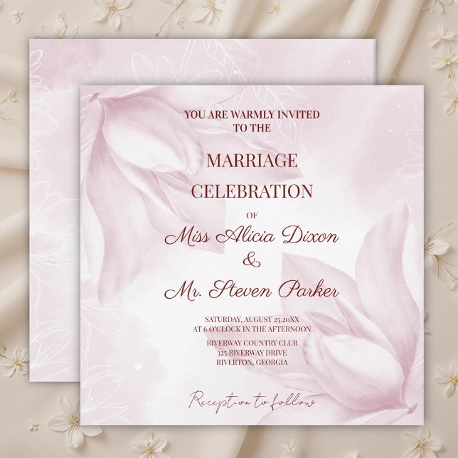 Ethereal Magnolia Flower, Wedding Invitation (Creator Uploaded)