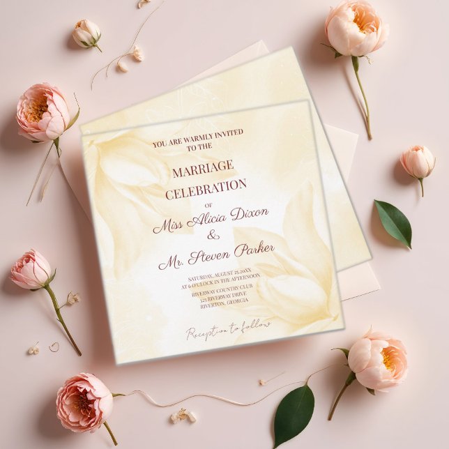 Ethereal Magnolia Flower, Wedding Invitation (Creator Uploaded)