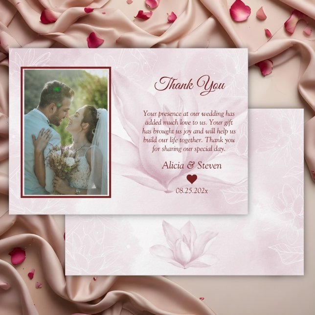 Ethereal Magnolia Flower, Wedding Thank You Card (Creator Uploaded)