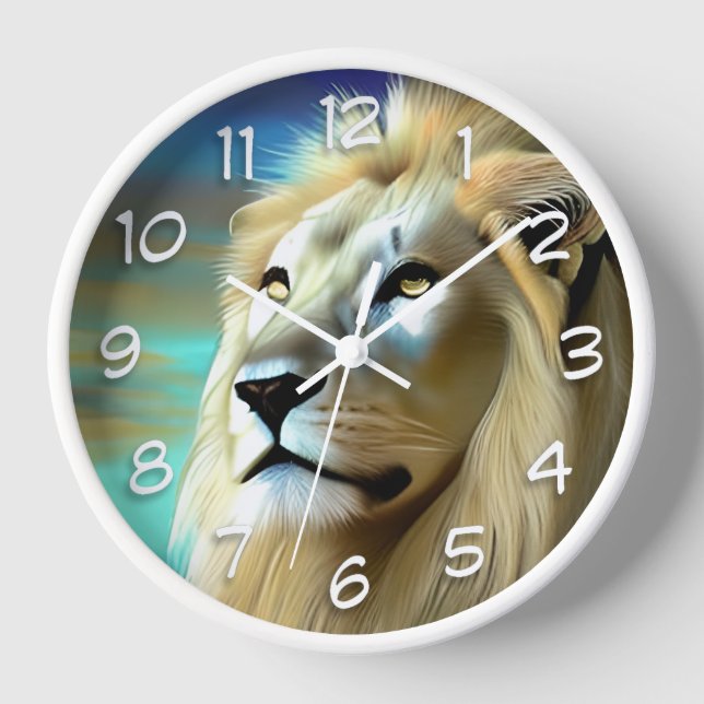 Ethereal  Majestic Lions Clock (Front)