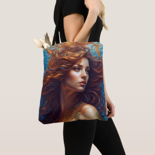 Ethereal Mermaid Art Print Fantasy Underwater Sea Tote Bag