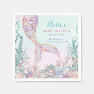 Ethereal Mermaid Under the Sea Baby Shower Napkin