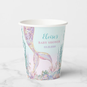 Ethereal Mermaid Under the Sea Baby Shower Paper Cups