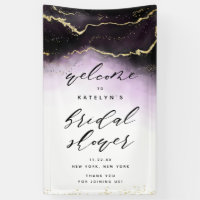 Ethereal Mist Ombre Amethyst Bridal Shower Welcome