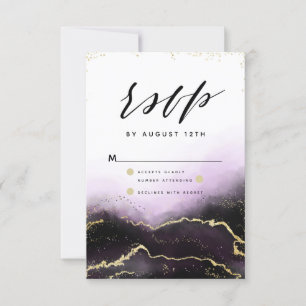 Ethereal Mist Ombre Amethyst Gilded Moody RSVP Card