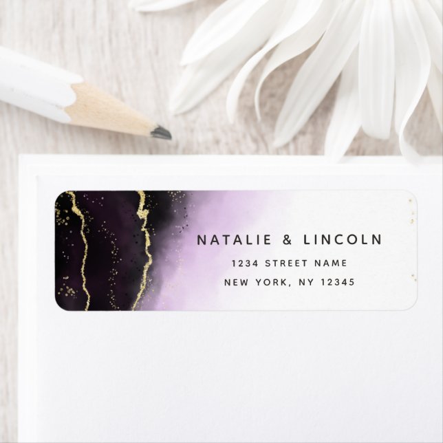 Ethereal Mist Ombre Amethyst Purple Return Address Label (Insitu)