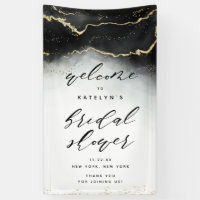 Ethereal Mist Ombre Black Bridal Shower Welcome
