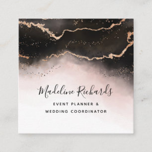 Ethereal Mist Ombre Blush Pink Watercolor Modern Square Business Card