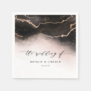 Ethereal Mist Ombre Blush Pink Wedding Monogram Napkin