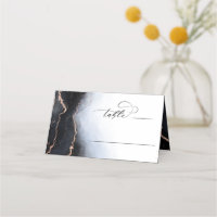Ethereal Mist Ombre Navy Blue Wedding Table Number