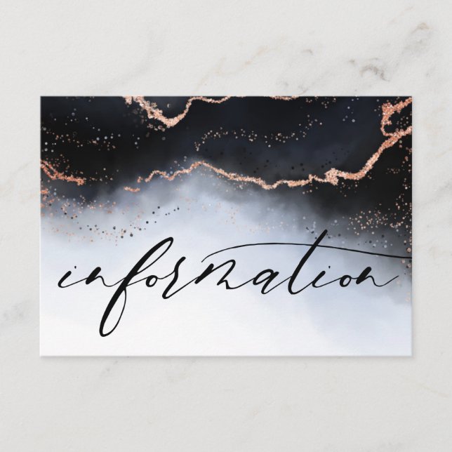 Ethereal Mist Ombre Navy Moody Wedding Information Enclosure Card (Front)