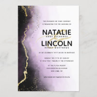 Ethereal Mist Ombre Purple Gold Modern Wedding