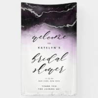 Ethereal Mist Ombre Violet Bridal Shower Welcome