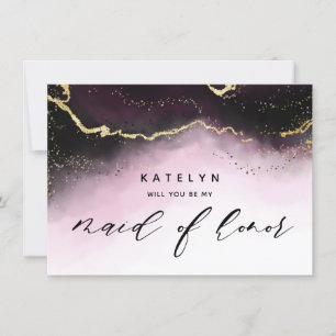 Ethereal Mist Ombre Wine Maid of Honour Proposal