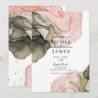 Ethereal Moody Pink Black Gold Inky Wedding