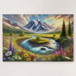 Ethereal Mountain Escape - Nature's Symphony Jigsaw Puzzle