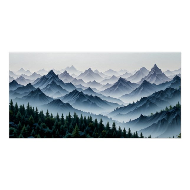 Ethereal Mountain Vista Poster (Front)