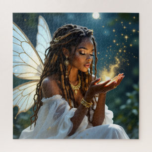 Ethereal Mystical Fairy and Gold Dust Jigsaw Puzzle