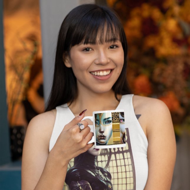 Ethereal Mystical Fantasy Art Black and Gold Coffee Mug (Creator Uploaded)