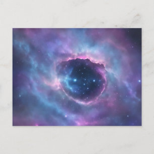 Ethereal Nebula Watercolor In Purple Pink Postcard