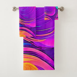 Ethereal Neon: Abstract Dreams Bath Towel Set