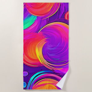 Ethereal Neon: Abstract Dreams Beach Towel
