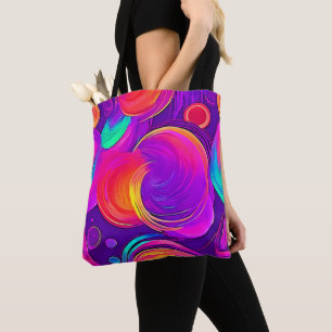  Ethereal Neon: Abstract Dreams Tote Bag